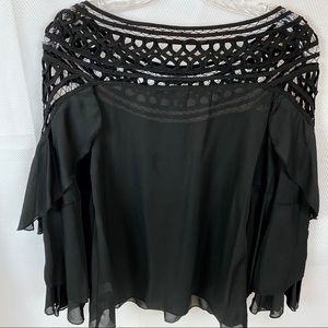 SI Black FloWY BLOUSE/top spring Size S